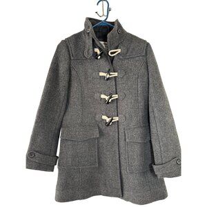 Banana Republic Gray Wool Blend  Coat XS Toggle Closure Pockets High Collar Warm